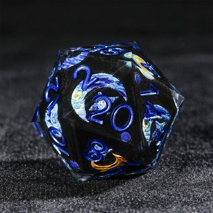 1-7pcs DND Milk White Solid Resin Black Kitten Smile Cat Dice Set Multi-sided Polyhedral Dice for D&D COC Role RPG Table Game
