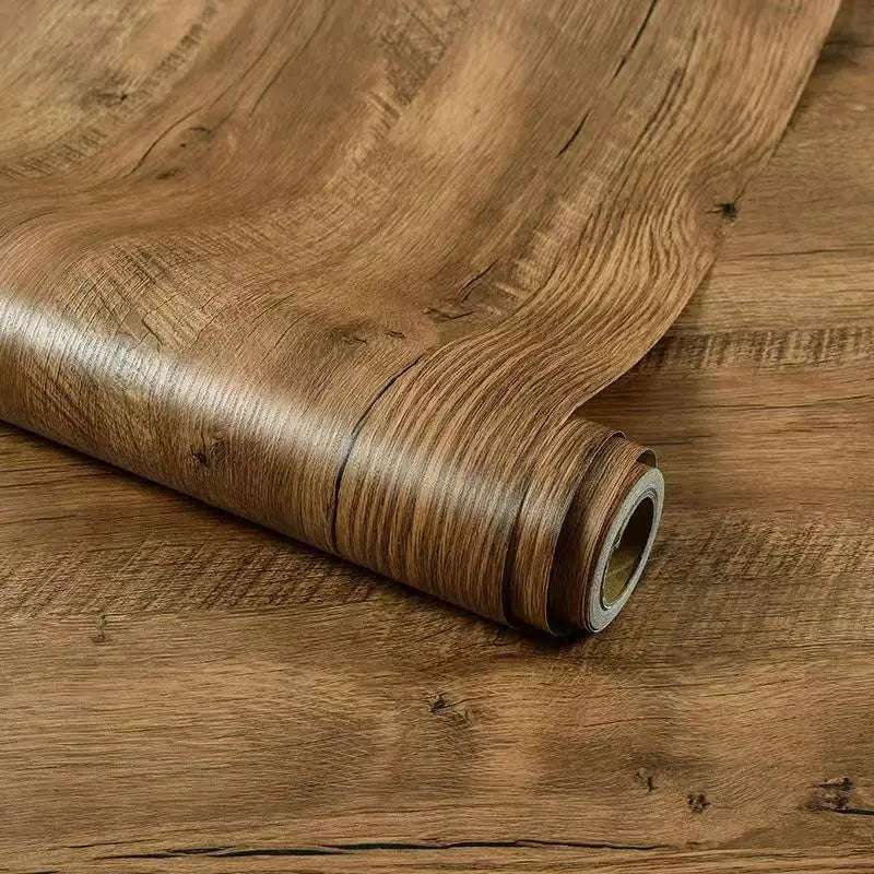 Modern Wood Stripe Home Wallpapers for Furnitures Wall Restore DIY Decorable Films PVC Self-adhesive Vinyl Wall Sticker in Rolls