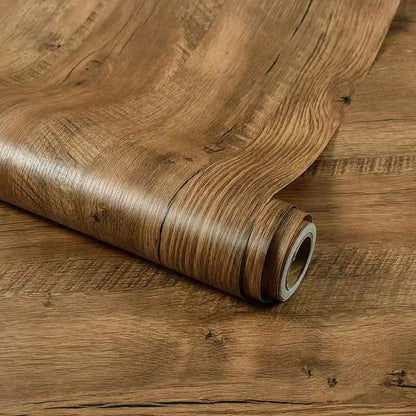 Modern Wood Stripe Home Wallpapers for Furnitures Wall Restore DIY Decorable Films PVC Self-adhesive Vinyl Wall Sticker in Rolls