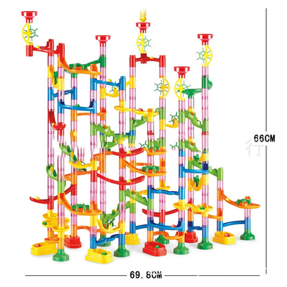 Marble Run Race Track Building Blocks Kids 3D Maze Ball Roll Toy