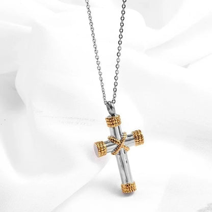 Men's Titanium Steel Stylish Trinity Cross Necklace