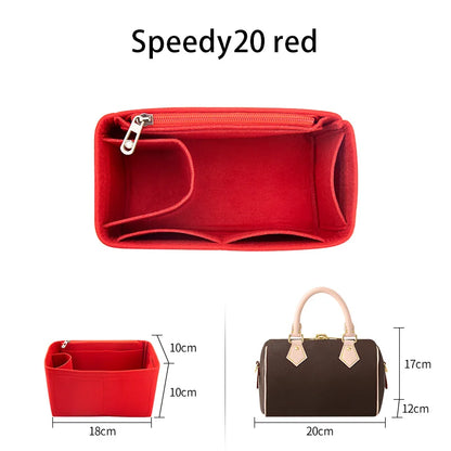 WUTA Felt Insert Bag Organizer For LV Speedy 20 25 30 35 Flap Handbag Inner Bag Makeup Travel Purse Storage Tote Bag Accessories