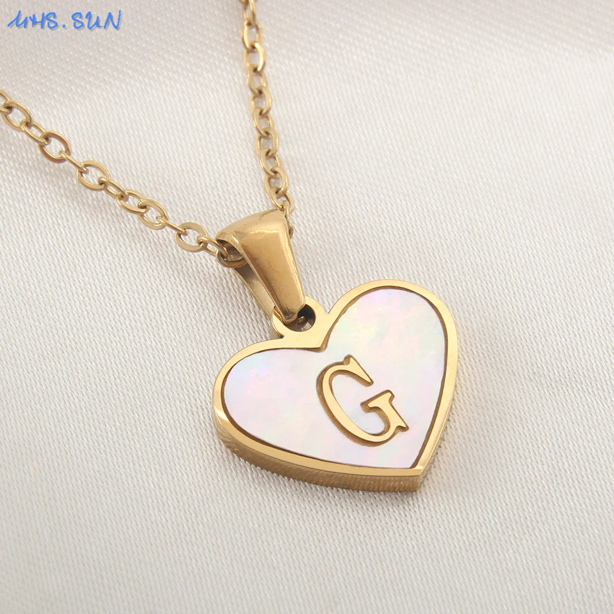 Heart Shell Initial Necklace