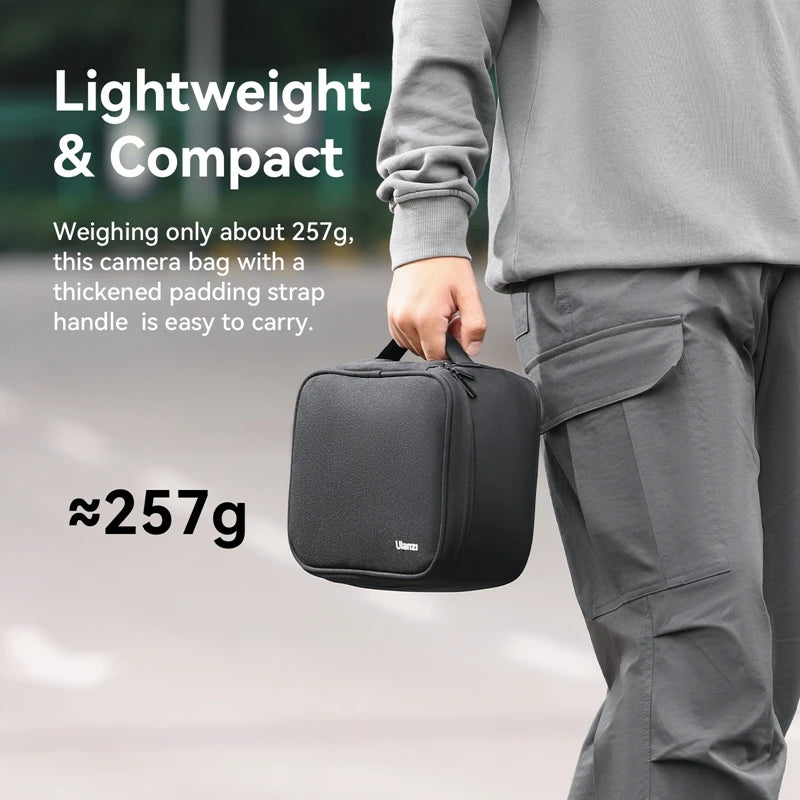 Ulanzi OM-02 Portable Carrying Case Camera Accessories Storage Bag Waterproof Handbag with 3 Detachable Partitions for Lens Led
