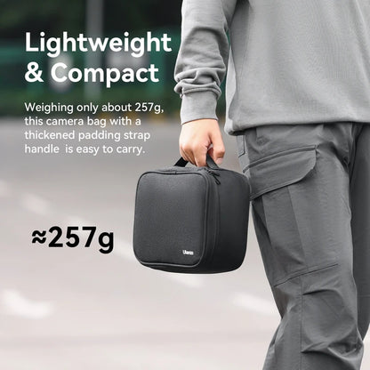 Ulanzi OM-02 Portable Carrying Case Camera Accessories Storage Bag Waterproof Handbag with 3 Detachable Partitions for Lens Led