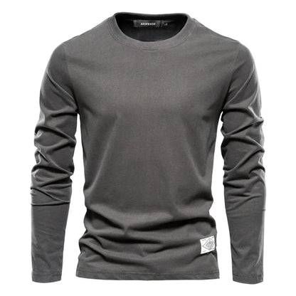 Men's Full Size Quarter Button Round Neck Long Sleeve T-Shirt Plus Size