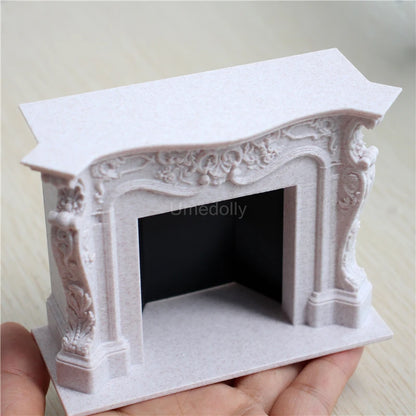 Mini 1/12 Scale Retro Fireplace Model Dollhouse Miniature Furniture Decoration Ornament for Blyth BJD Doll Accessories Toy