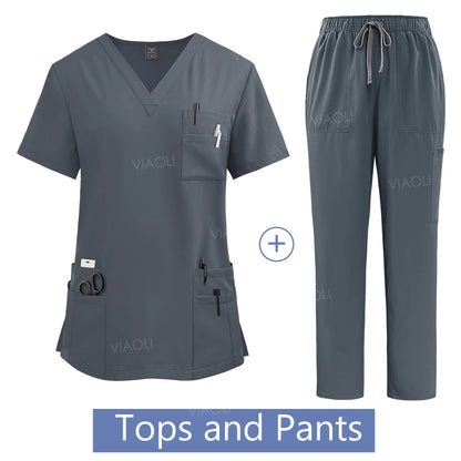 Medical Uniform Scrub Hospital Working Scrubs Set Wholesale Nursing Scrub Uniforms Women Healthcare Pharmacy Clinic Work Clothes