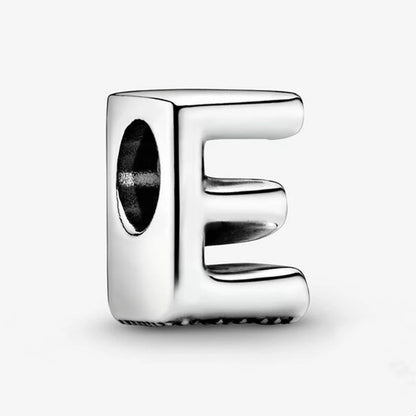 Authentic 925 Silver Plated 26 Letters A-Z Alphabet Bead Charm Fit Pan Bracelet Woman Handbag Holder