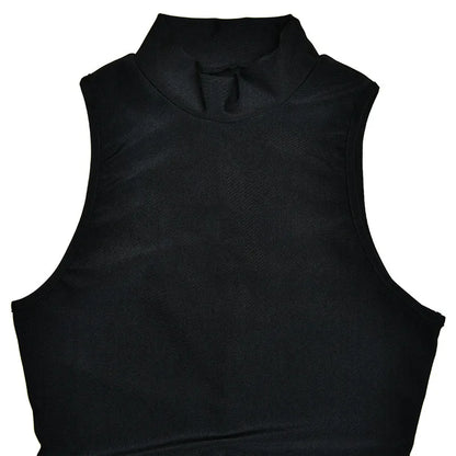 Women's Sleeveless Turtleneck Bodycon Mini Dress – Elegant & Comfy