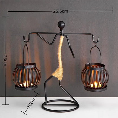 Nordic Metal Candlestick Abstract Character Sculpture Candle Holder Decors Handmade