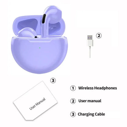 Air Pro 6 TWS Wireless Earbuds – Ultra-Lightweight Bluetooth 5.3 Headset with Mic & Charging Case
