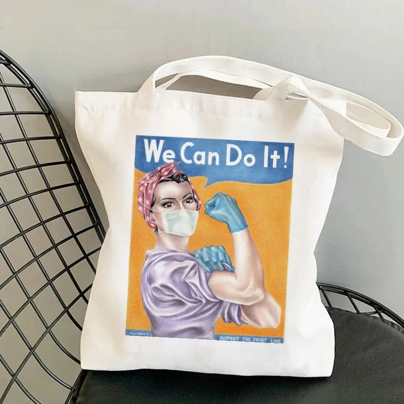 Nursing Essentials Women Shoulder Bag Harajuku Resuable Shopping Bags Lady Canvas Tote Handbag Eco Large Capacity Girls Handbags