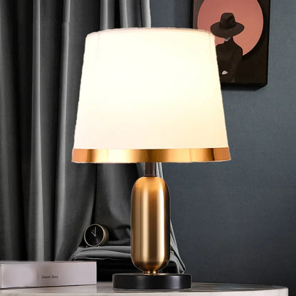 Vintage Horn Type LED Standing Lamp With Fabric Lampshade