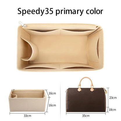 WUTA Felt Insert Bag Organizer For LV Speedy 20 25 30 35 Flap Handbag Inner Bag Makeup Travel Purse Storage Tote Bag Accessories