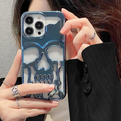 Hollow 3d Skull Callous Phone Case For iPhone 14