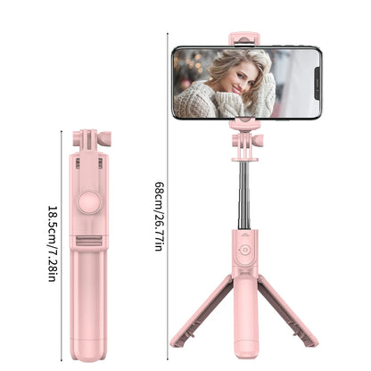 Wireless Selfie Stick Tripod Stand with Detachable Remote for iPhone Mobile Phone Tiktok Live Streaming