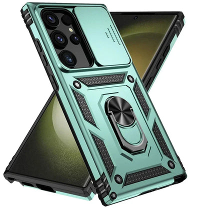 Military Grade Magnetic Holder Back Bumper Slide Lens Case for Samsung Galaxy S23 Series