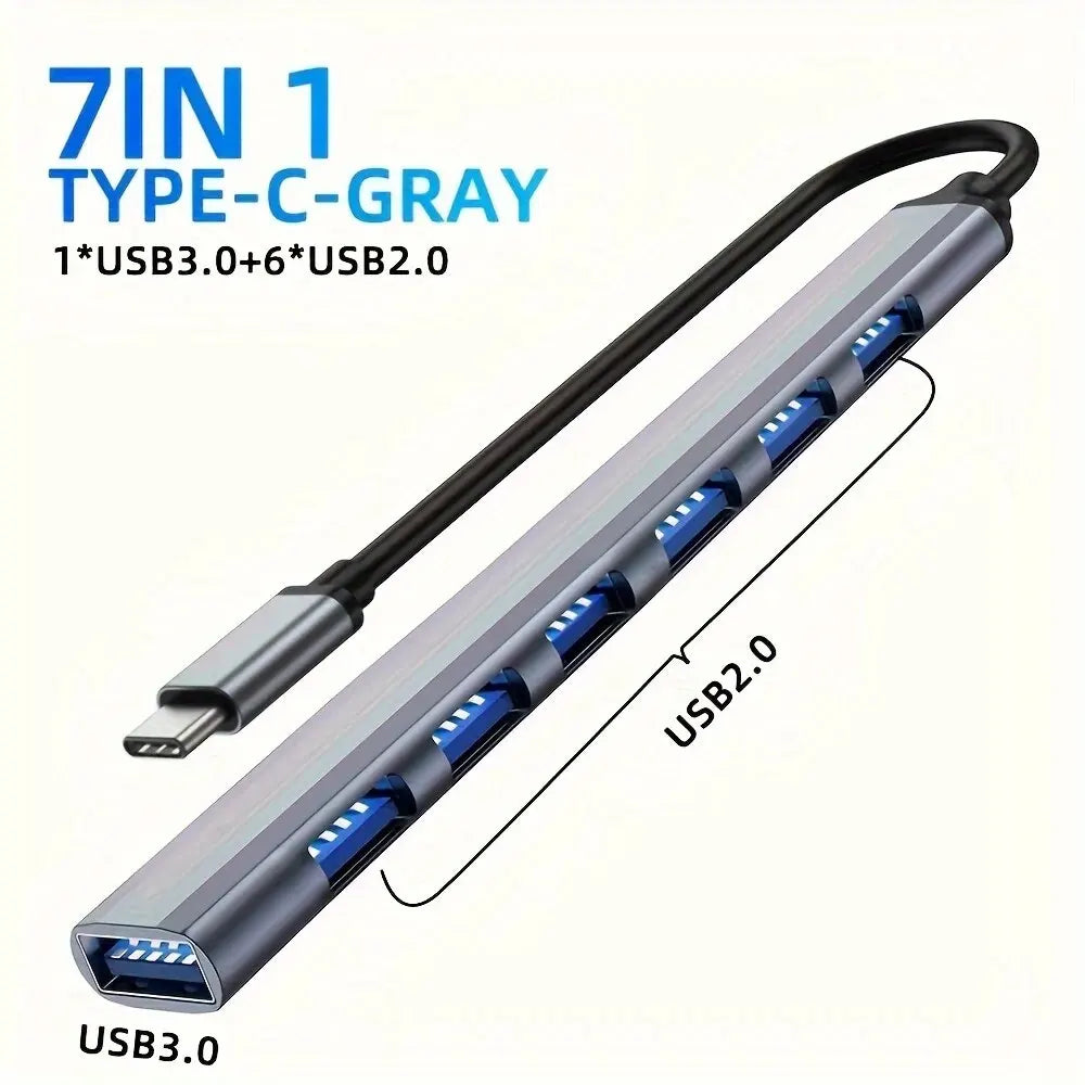 VIENON 7-in-1 USB C Hub Aluminum USB Splitter for Enhanced Connectivity