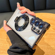 Luxury Clear Shockproof Magnetic Case for Samsung Galaxy S25 S24 Ultra S23 S22 with Lens Cover - Black, Blue, Purple, Clear.