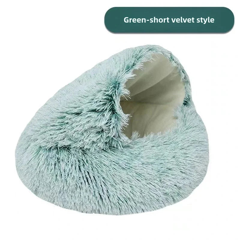 Luxurious Half-Covered Donut Pet Bed – Cozy Comfort for Your Furry Friend