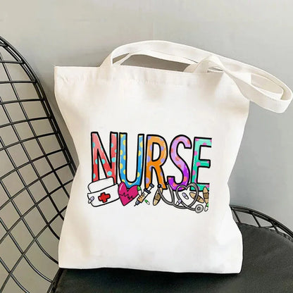 Nursing Essentials Women Shoulder Bag Harajuku Resuable Shopping Bags Lady Canvas Tote Handbag Eco Large Capacity Girls Handbags