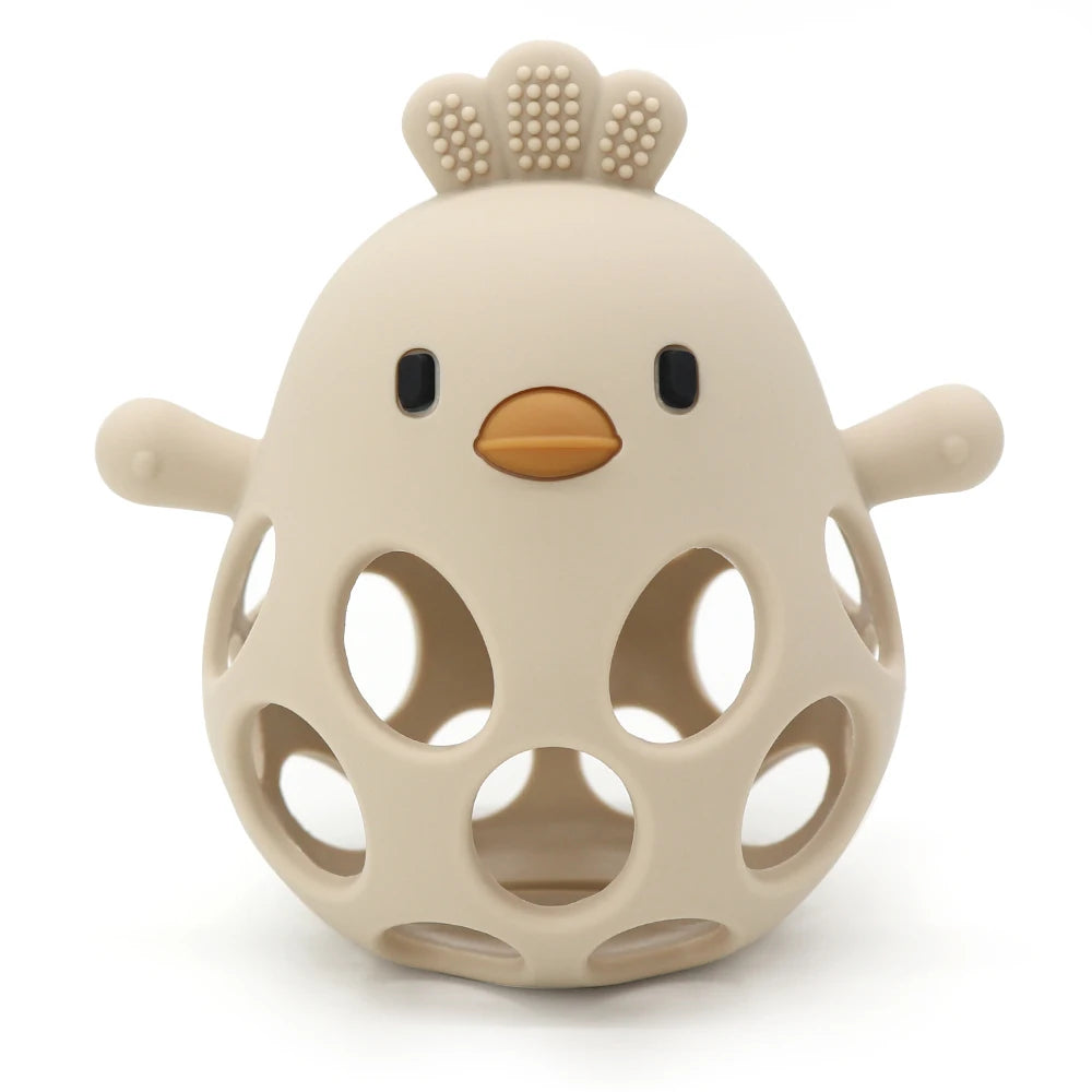 Cartoon Chick-Shaped Baby Silicone Teether Toy