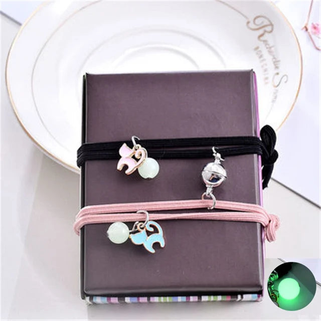 Luminous Beads Star Couple Bracelets For Women Men Charm Cat Flower Heart Key Lock Cross Matching Bracelets