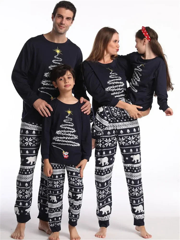 Cozy Polar Bear & Tinsel Tree Family Pajama Set