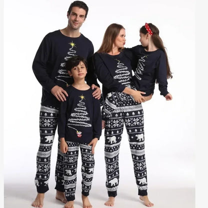 Cozy Polar Bear & Tinsel Tree Family Pajama Set