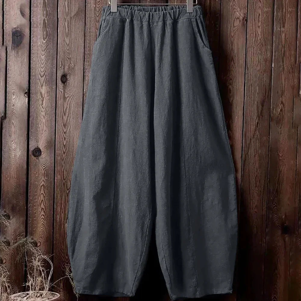 Women's Vintage Cotton Linen Wide Leg Bloomers