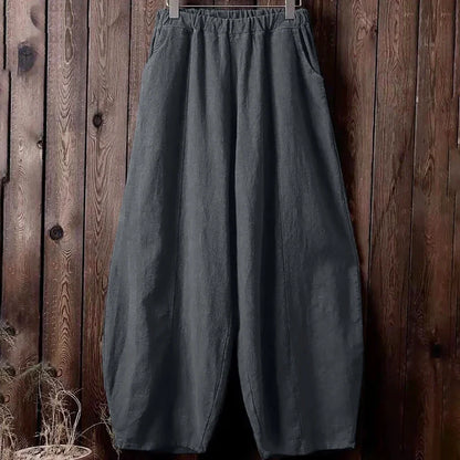 Women's Vintage Cotton Linen Wide Leg Bloomers
