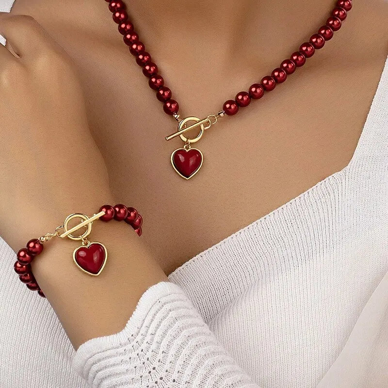 Elegant 2-Piece Faux Pearl Jewelry Combo