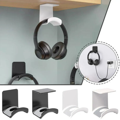 Universal Headphone Stand Adhesive Wall Mount Under Desk Rack Holder for Gaming Earphones & Headset Support Bracket