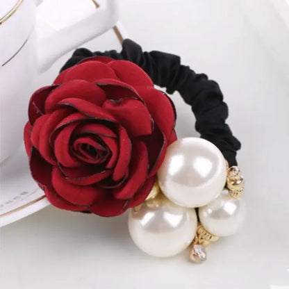 Stylish LOVEF Pearl Flower Hair Tie Set