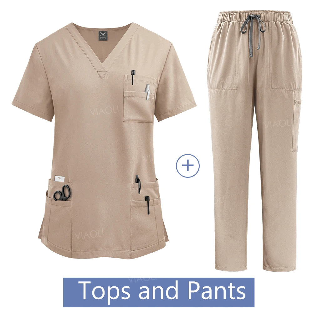 Medical Uniform Scrub Hospital Working Scrubs Set Wholesale Nursing Scrub Uniforms Women Healthcare Pharmacy Clinic Work Clothes