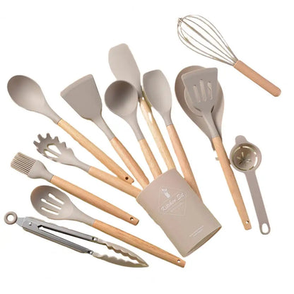 12PC Set Food Grade Silicone Kitchen Cookware Utensils