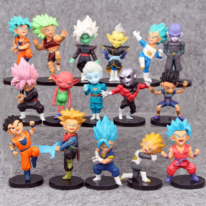 Dragon Ball Z Super Saiyan Son Goku Son Gohan Vegeta Broly Piccolo Majin Buu Action Figure Set Anime Figurines Model Gifts Toys