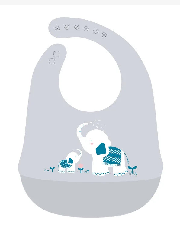 Waterproof Baby Bibs with Adorable Cartoon Dinosaur Print – Adjustable, Soft Silicone Material for Mess-Free Toddler Feeding