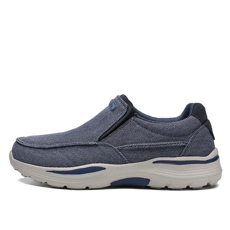 saferido Soothing Breathable Men Sneakers Canvas Shoes Outdoor Thick Sole Massage Platform Shoes Walkking Comfty Slip On Men Loafers