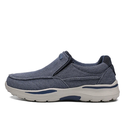 saferido Soothing Breathable Men Sneakers Canvas Shoes Outdoor Thick Sole Massage Platform Shoes Walkking Comfty Slip On Men Loafers