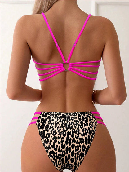 Women's Leopard Print Micro Bikini Set – Sexy String Swimwear