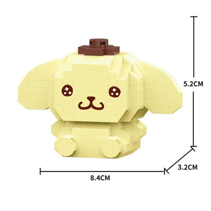 Sanrio Anime Hello Kitty My Melody Cinnamoroll Pompompurin Kuromi Friends Building Blocks Bricks Girl Children Kid Toy Gift Set