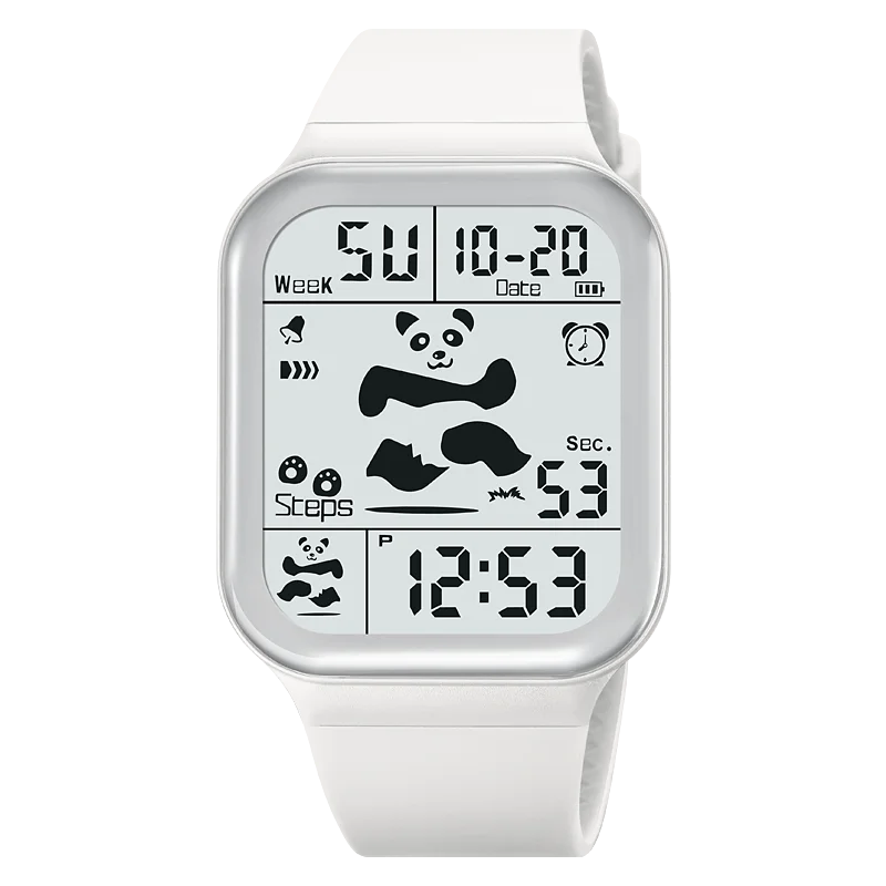 Square Large Face Waterproof LED Digital Watch Electronic for Student Watches