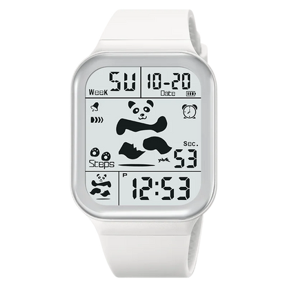 Square Large Face Waterproof LED Digital Watch Electronic for Student Watches