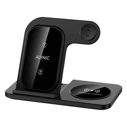 Support de chargeur rapide sans fil LED, station de charge pliable 3 en 1, iPhone 15, 14, 13, 12, 11, Apple Watch 9, 8, 7, 6, 5, Airpods Pro, 30W