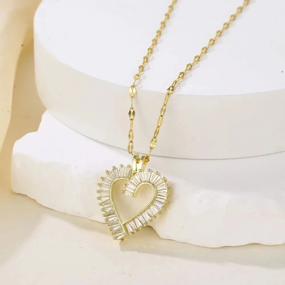Women's Stainless Steel Double Layer Sunflower Necklace
