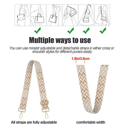 Nylon/Cotton Bag Strap Women Colored Straps for Crossbody Messenger Shoulder Bag Accessories Adjustable Belts Handbag Straps
