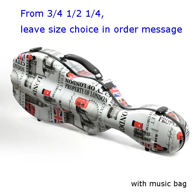 USA low tax Violin Case With Bag Fixed 4/4 3/4 1/2 1/4 Carbon Fiber Violin Box Double Shoulder Strap Spectral Bag Lock
