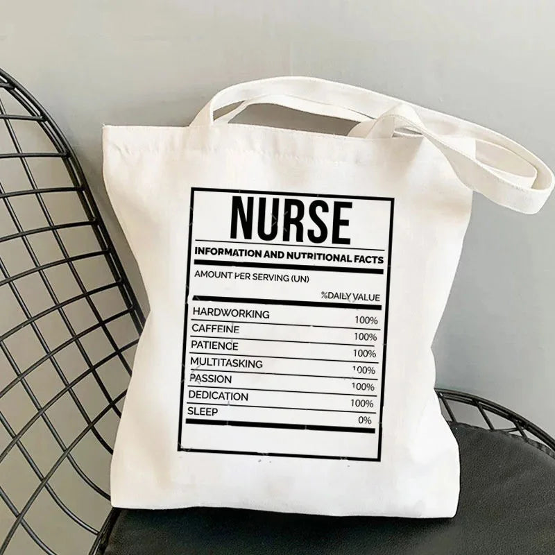 Nursing Essentials Women Shoulder Bag Harajuku Resuable Shopping Bags Lady Canvas Tote Handbag Eco Large Capacity Girls Handbags